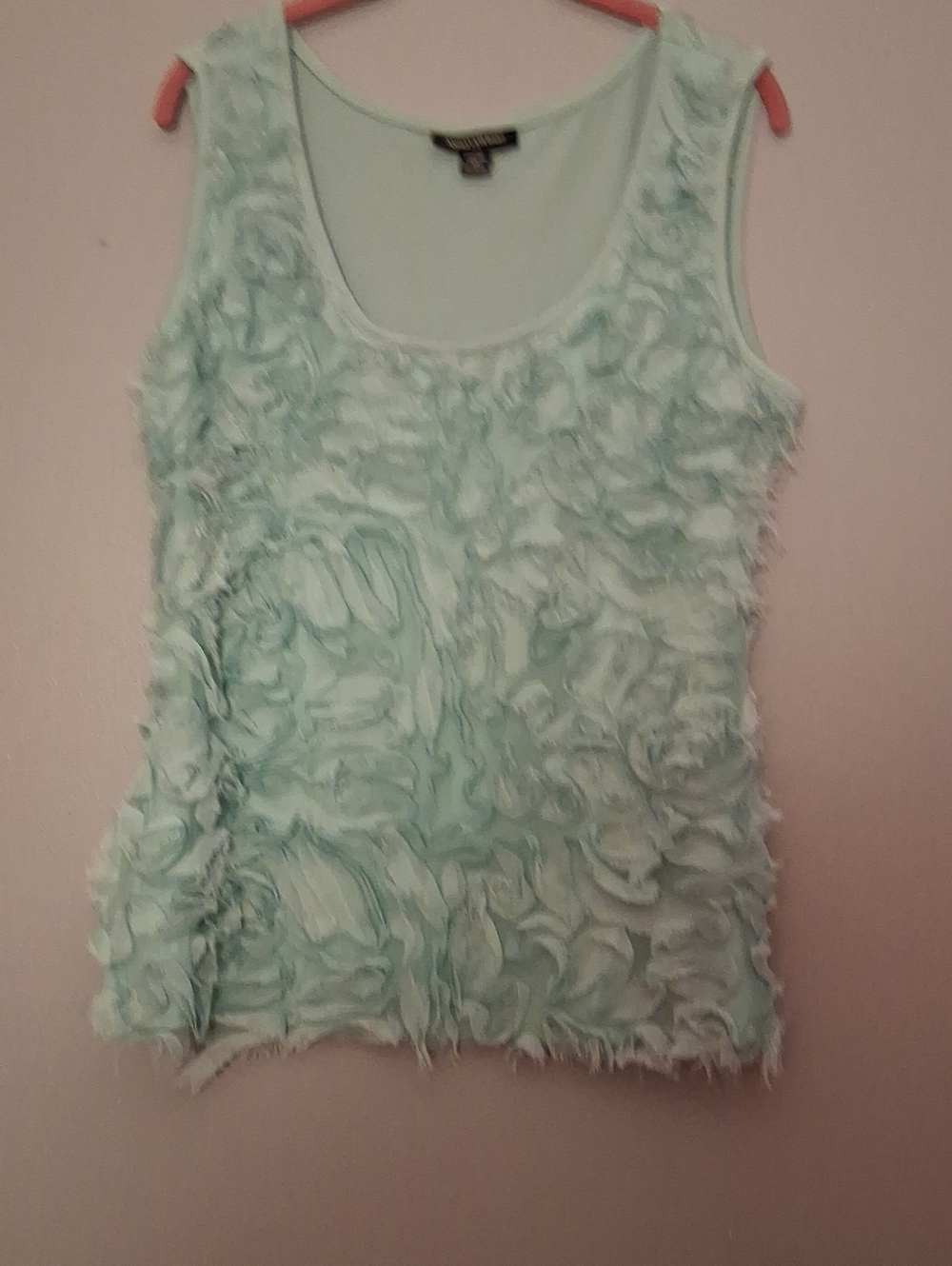 Ashley Stewart  Light Aqua Green Rosette Sleeveless Tank Sz. 1X